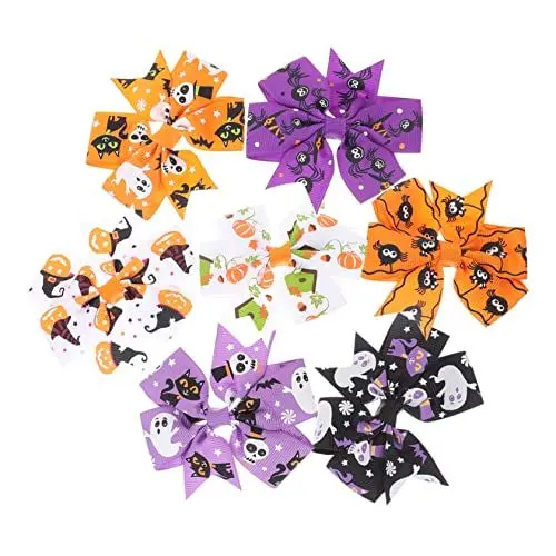 Produktbild: Vaguelly 28 Stk Schleife Haarnadel Halloween Bowknot Haarspangen Bobby-Haarnadeln halloween haarschmuck kinder halloween haarspangen Haarklammer Haarschleifen für Kleinkinder Kürbisbogen