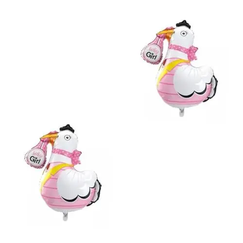 Produktbild: Vaguelly 2St Mylar-Ballon für die Babyparty ballon rosa pink ballons Foil balloon Pink balloon Reusable balloon Glossy balloon buchstaben ballons Gänse Folienballons Babyparty-Heliumballon