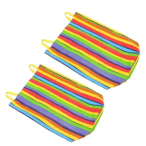 Produktbild: Vaguelly 2St Sprungsack Regenbogen-Rennsack Osterspiele im Freien fokussiert spaß Spielzeuge Kinderspielzeug Taschen für Kartoffelsackrennen Renntasche draussen Spiel Requisiten Spielpaket