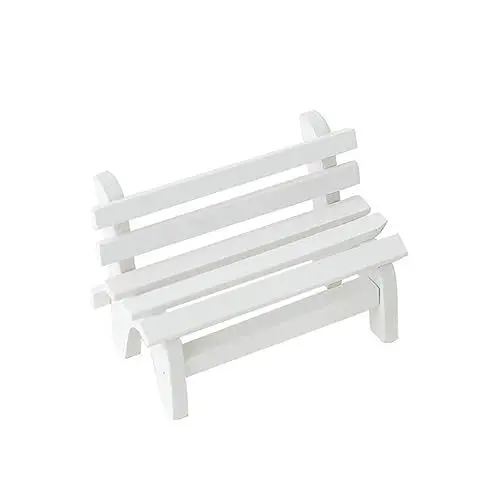 Produktbild: Vaguelly 2St dekorative Gartenbank Furniture flurmöbeln gartenbänke Decorum rattanstuhl Veranda-Stuhl-Figur Miniatur-Veranda-Stuhl handgefertigte Holzbank maniature gartenbank Hölzern Weiß