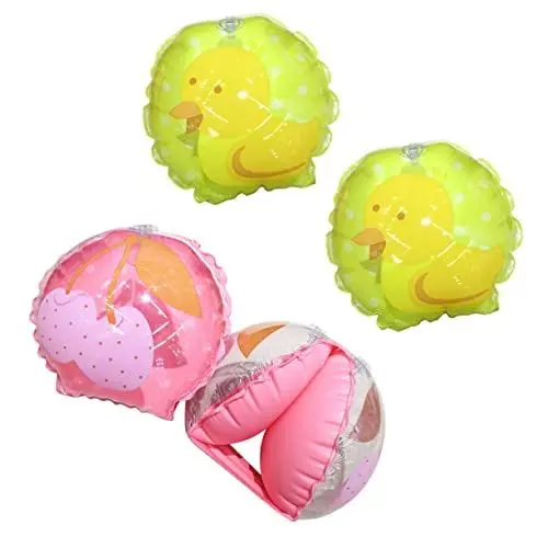 Produktbild: Vaguelly 2 Paar Arm Schwimmring Aufblasbare Schwimmflügel Für Kinder Spielzeuge Strandspielzeug Für Den Sommer Aufblasbares Kinderarmband Kind Schwimmen Karikatur PVC Armbinde Kleinkind