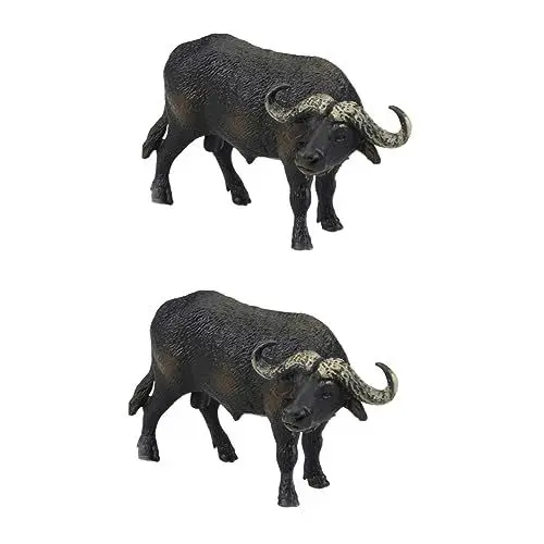 Produktbild: Vaguelly 2 Stücke Afrikanischer Büffel Modell Ornament Büffel Figuren Spielzeug Für Jungen Und Mädchen Home Display