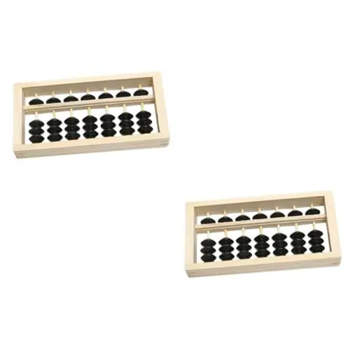 Produktbild: Vaguelly 2 Kleiner Wohnkultur Zahlenspielzeug Zählen Mini- Aus Holz Schreibtischaufsatz -Rahmen Hölzern Kind Taschenrechner
