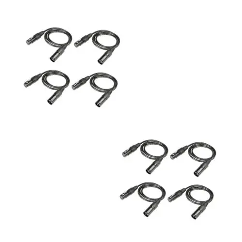 Produktbild: Vaguelly 2sets Wert Kabel Mikrofon Kabel 3 Pin auf Buchse Bühne Beleuchtung und 4 Stücke * 2