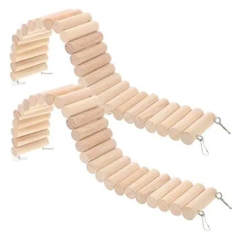 Produktbild: Vaguelly 2 Stück Leiterbrückenspielzeug DIY Hamsterleiter Aktivitätsleiter Für Hamster Hamsterleiter Leiter Katze Klettergerüst Leiter Brücke Hamsterbrückenleiter Beige Holz