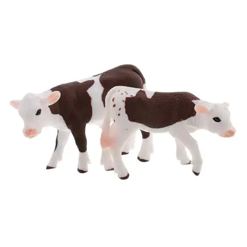 Produktbild: Vaguelly 2 Stück Makula Kuh Modell Mini Tisch Mini Bauernhof Figuren Mini Kuh Figuren Kleidung Tieranzüge Pong Medaillen Messbecher Für Hundefutter Mikro Landschaftsminiaturen