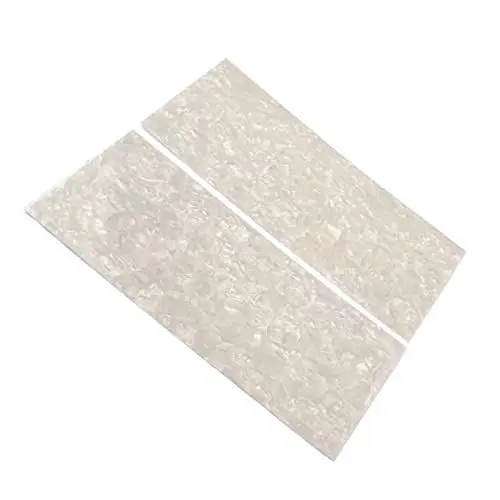 Produktbild: Vaguelly 2 Teile/Satz E-Gitarre Zubehör Schlagbrett Material Blatt Perlmutt Einlegematerial Perle Griffbrett Marker Kopfplatte Furnier Schutzplatte Gitarre Kopfplatte Furnier Weiß
