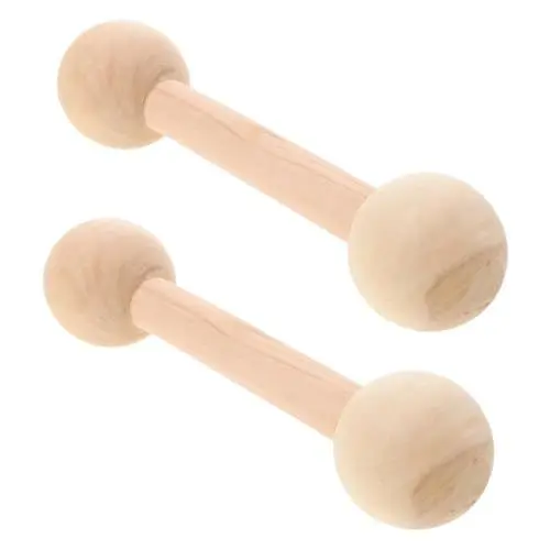 Produktbild: Vaguelly 2 Stücke Kinder Holz Hanteln Handheld Gewichte Kleinkind Fitness Spielzeug Natürliche Holz Gym Set Für Jungen Mädchen