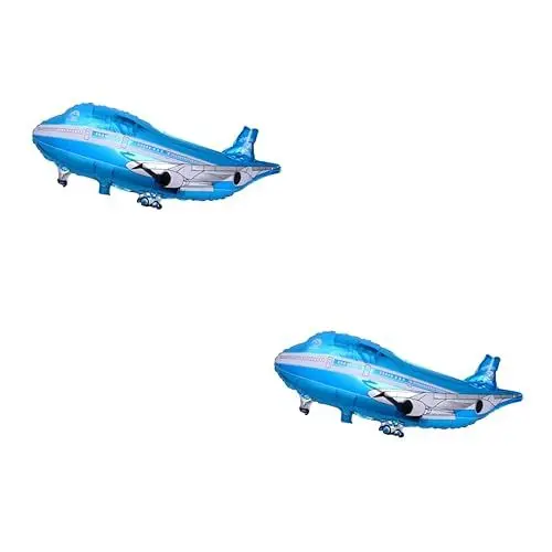 Produktbild: Vaguelly 2st Partyballon Luftballons Mit Automatischer Versiegelung Zubehör Für Fliegende Ballons Folienballons Flugzeug-ballon Flugzeuge Für Kinder Heliumballons Flugzeugballon Blue