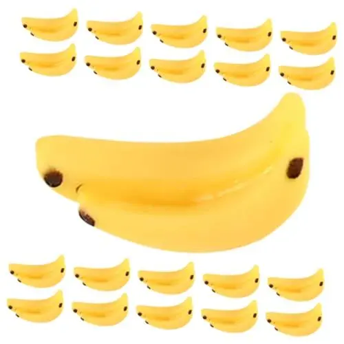 Produktbild: Vaguelly 30st Miniatur-bananenmodell Bananen Im Maßstab 1:12 Mini-Fake-Obst-Ornament Künstliches Obstdekor Mini-obstschmuck Mini-szenen-Layout-Requisite Simulierte Fruchtmini Yellow Plastik
