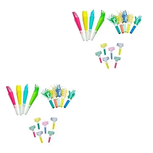 Produktbild: Vaguelly 2 Sets Geburtstagsparty-zubehör-set Bunte Streifen-luftpolster Quasten-spielzeug Party- Für Jungen Und Mädchen 18 Stück X 2