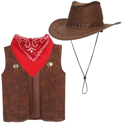 Produktbild: Vaguelly 3St Cosplay-Kostümzubehör dreiecksschal dreieckschal Altes Herrenkostüm für Jungen Wildwest-Outfit Kleidung Muskelshirt Karneval liefert Partykleider für Festivals Halloween Denim