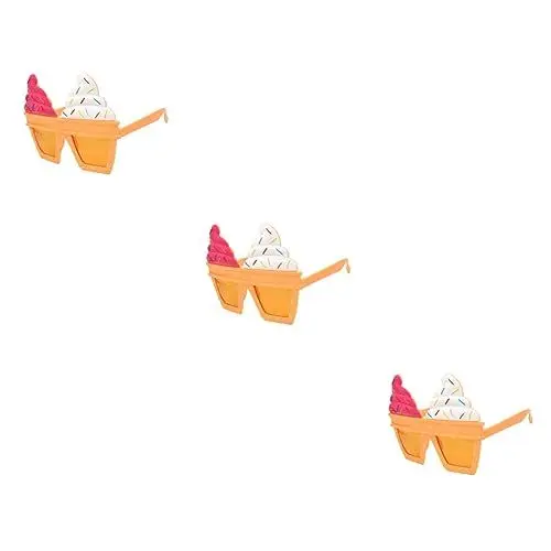 Produktbild: Vaguelly 3St Gläser Accessoires für den Junggesellenabschied Creme bilden Mode Sonnenbrillen Zubehör für Partykostüme lustige Brille Neuartige Sonnenbrille Glas Requisiten EIS