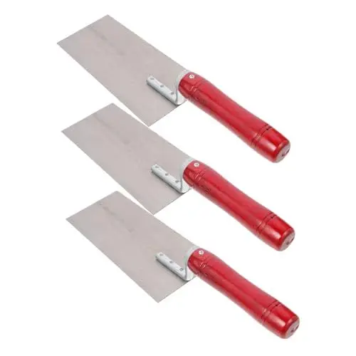 Produktbild: Vaguelly 3Stücke Kelle Teilig mit Holzgriff Spachtel für Gipsarbeiten Kittschneider und Verputzen für Trockenbau und Zementarbeiten Langlebig und Komfortabel