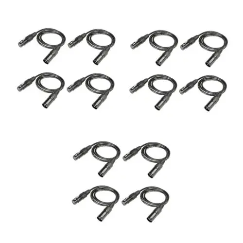 Produktbild: Vaguelly 3 Sätze -zu-buchse-kabel Spiralmikrofonkabel Kabel Für Bühnenbeleuchtung Langlebige Haltbarkeit 4 Stück * 3