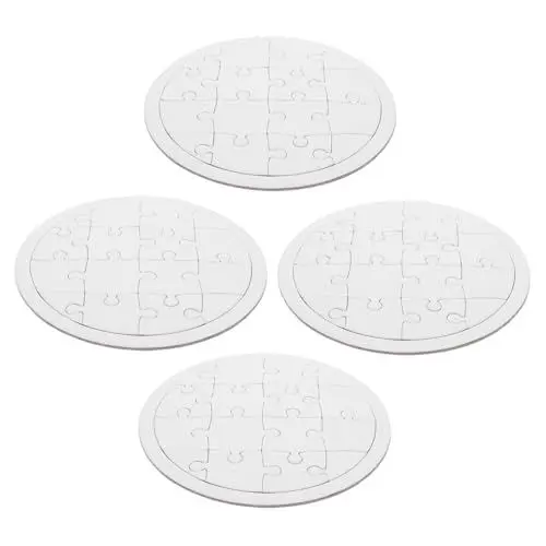 Produktbild: Vaguelly 4 Blätter Malpuzzle Für Kinder Leere Puzzles Selber Machen DIY & Handwerk Zeichnen Von Puzzle-Handwerk Leere Rätsel Leeres Puzzle Zeichnen Puzzles Für Kinder Spielzeug Papier Weiß