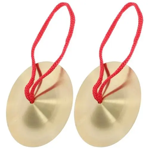 Produktbild: Vaguelly 4 Paare Becken für Kinder kinderinstrumente kinder musikinstrumente kleine Becken tibetische Yoga-Meditation Becken Glocke darbuka legierte Fingerbecken Beckeninstrumente