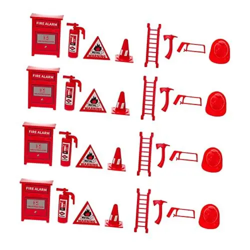 Produktbild: Vaguelly 4 Sets Mini Feuerwerkzeug Lehrspielzeug Feuerlöscher Kinder Feuerlöscher Spielzeug Kinder Feuerleiter Spielzeug Mini Feuerlöscher Spielzeug Kinder Feuerlöscher Spielzeug