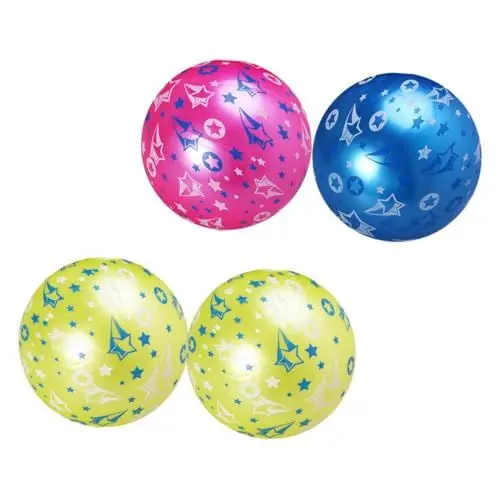 Produktbild: Vaguelly 4 Stück Aufblasbare Sternmuster Bälle Lustige Poolspielzeuge Für Perfekt Für Wasserspiele Strand Und Gartenaktivitäten Ideal Für Jungen Und ädchen