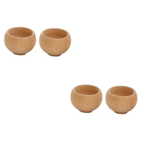 Produktbild: Vaguelly 4 Stück Kindergeschirr Spielzeug Kleine Schüssel Spielzeug für die Lebensmittelküche interaktives Spielzeug kinderspielzeug Toy Geschirrspielzeug Tischspielzeug aus Holz Hölzern