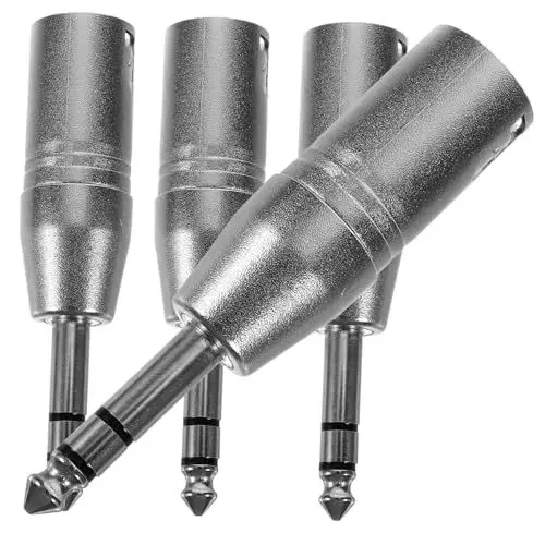 Produktbild: Vaguelly 4 Stücke Zu 1/4 Trs Adapter Metall Stereo Zu Audio Konverter Vielseitig Audio Gerät
