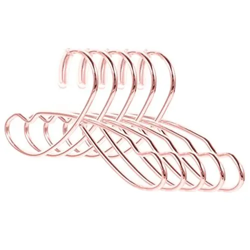 Produktbild: Vaguelly 5St Puppenaufhänger kleiderständer Puppen Kleidung Hanger Mini-Kleiderbügel zum Basteln Puppen für Puppenhaus lebensechte kleine Kleiderbügel Puppenkleiderbügel Eisen Rose Gold