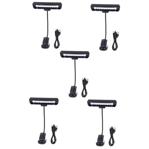Produktbild: Vaguelly 5 Stücke Flexible Buch Lampe Clip Stand Licht Dimmbare Tisch Licht Nicht-pad Wiederaufladbare Augen Pflege Lesen Lampe