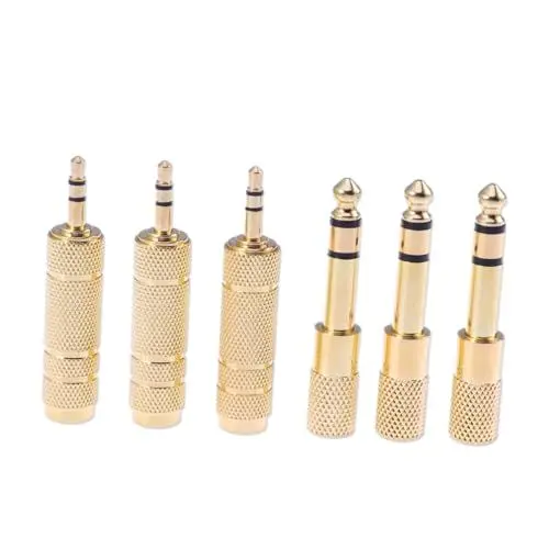 Produktbild: Vaguelly Stereo-audio-adapter Plattiertes Kopfhörer-verlängerungskabel 6 35-mm- Auf 3 5-mm-buchse Adapter Für Mehrere Geräte