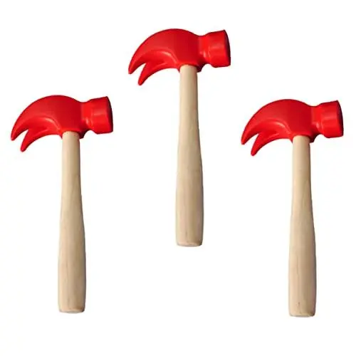 Produktbild: Vaguelly 6 STK Simulierter Kleiner Holzhammer Rollenspiel Simulationshämmer Spielzeug Lernspielzeug Für Kinder Quietschender Hammer Lehrreich Hand Rot Säuglingsprodukte Drinnen Hölzern