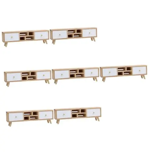 Produktbild: Vaguelly 7 STK Möbelminiaturen Kleiner Tv-Schrank Tv Schrank Möbel Puppenhausmöbel Botanisches Wohnzimmer Kinder Kommode Tv-ständer Aus Holz DIY Hölzern Jahrgang Ob11 Fernsehschrank