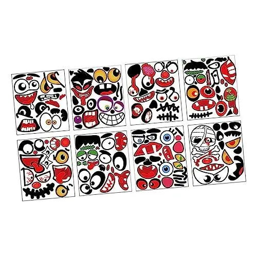 Produktbild: Vaguelly 8St Halloween-Kürbis-Aufkleber Maskenaufkleber Aufkleber mit Kürbis-Ausdrücken Halloween kürbis Halloween Pumpkin Kürbisaufkleber Party-Aufkleber Fotozubehör selbstklebendes Papier