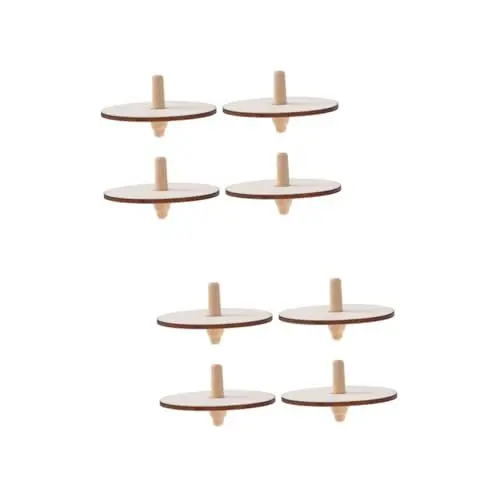 Produktbild: Vaguelly 8 STK DIY Spielzeug Unfertiges Oberteil Holzpflockspitze Kinder Oben Oberteile Für Kinder Bambus