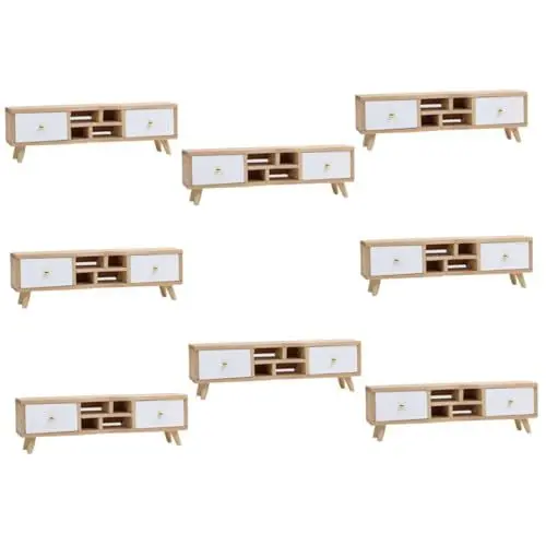 Produktbild: Vaguelly 8 STK Möbelminiaturen Mini-tv-Schrank-Modell Mini- -dekor Miniatur-zubehör Mini-hausmodell Pflanzendekorationen Wohnzimmerzubehör Figur DIY Schublade Ob11 Fernsehschrank Hölzern
