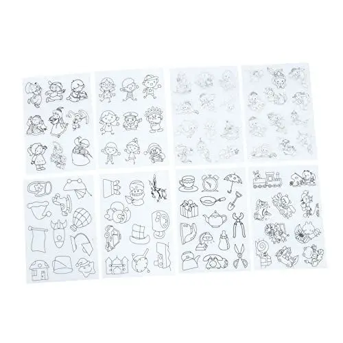 Produktbild: Vaguelly 8 Stück Schrumpffolie Schrumpffolie Bastelbedarf Schrumpfkunst A4 Schrumpffolie Schrumpfendes Kunstpapier Schrumpffolie Bastelzubehör Sicheres Material DIY