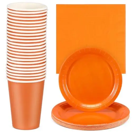 Produktbild: Vaguelly Papier Party Geschirr Teller Tassen Servietten Sets Papier Geschirr Einfache Reinigung