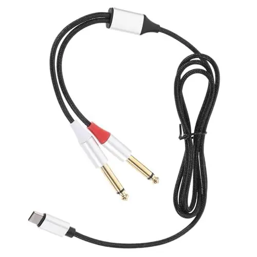 Produktbild: Vaguelly Audiokonverter Soundkabel Für Autoverstärker Gerätekonverterkabel Verbindungsdraht Audio-adapterkabel 1/4 Audiokabel Mikrofonkabel Black Abschirmung Aus Aluminiumfolie