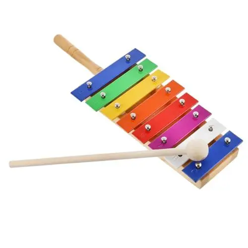 Produktbild: Vaguelly Buntes Xylophon Mit 8 Noten Und Aluminiumplatte Percussion Musikspielzeug Für Ideal Für Kreative Spielstunden Und Musikalische Früherziehung
