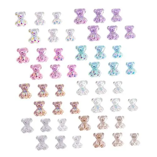 Produktbild: Vaguelly DIY Bär Nail Art Dekorationen Bunte Bärchen Charms Für Maniküre Empfindliche Nagelkunst Abziehbilder Für Kreative Nageldesigns