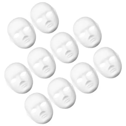 Produktbild: Vaguelly Diy-Vollgesichtsmasken 10 Stück Leere Weiße Bemalbare Pappmaché-Masken Diy-Bastelmasken Maskerade Cosplay Mardi Gras-Partymasken Für Vollgesichtsmänner Und -Frauen
