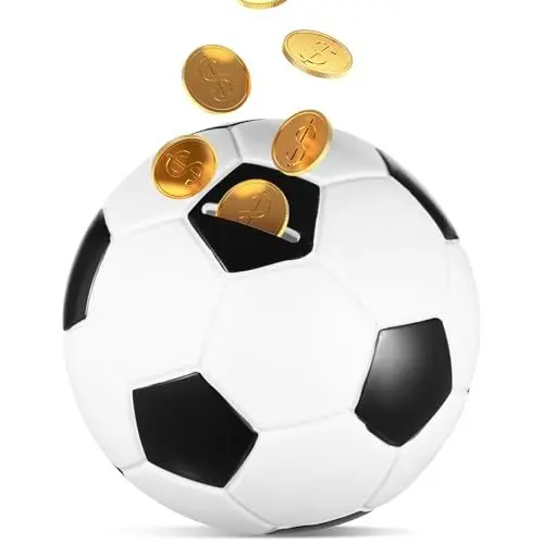 Produktbild: Vaguelly Fußball-Sparschwein Fußball-Münzbank Sport-Themen-Geldbehälter Unzerbrechliches Plastik-Bankspielzeug Geldsparbox Bruchsicherer Bargeldhalter Für Jungen Heimdekoration