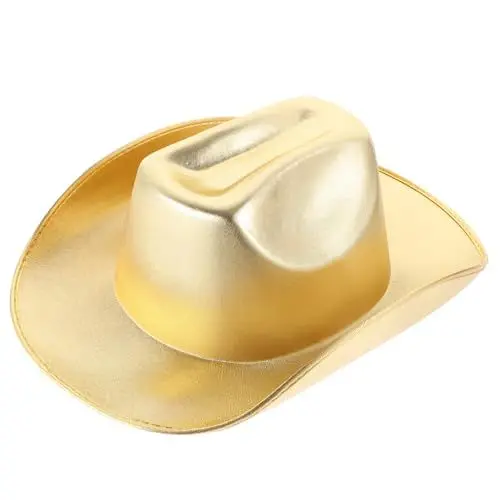 Produktbild: Vaguelly Goldener Cowboyhut Und Silberner Partyhut Gold 1 Stück Hut Für Männer Hut Für Frauen Hut Für Männer Frauen Cowgirl Hut Verstellbarer Hut Cowgirl Kostüm Halloween