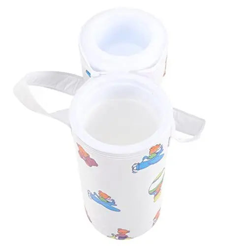 Produktbild: Vaguelly Isolierter Muttermilchkühler Flaschenwärmer Für Unterwegs Babyflaschenwärmer Tragbar Baby Flaschenhalter Tragbarer Milchwärmer Für Babys PVC Doppelfass Frische Tasse Reisen