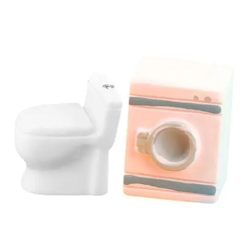 Produktbild: Vaguelly Miniatur Waschmaschine Und Toilette Modell Puppenhaus Zubehör Für Mikro Landschaft Dekoration Dollhouse öbel Im Modernen Stil
