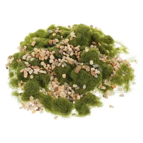 Produktbild: Vaguelly Mischgras 30 G Und 100 G Kies Modell Kunstrasen Rasen Für Feengarten Miniaturen Ton DIY Kunstsand Tisch Mikrolandschaft Gebäude Grün