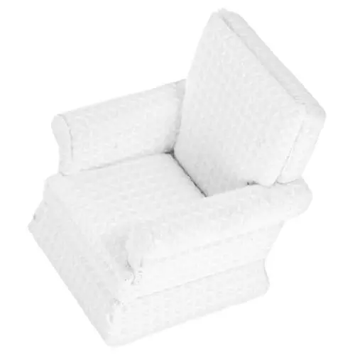 Produktbild: Vaguelly Puppenhaus-Modell Puppenmöbel Kleines Sofadekor Puppenhausmöbel Mini-einzelsofa Winzige Möbel Mini-sofamöbel Puppensofa-dekor Zartes Mini-Sofa Kleines Couchmodell Holz Weiß