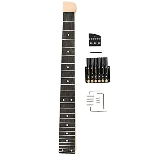 Produktbild: Vaguelly Ersatz-gitarrenhals Aus Holz Headless-gitarrenhals-set Kompletter Stegsattel