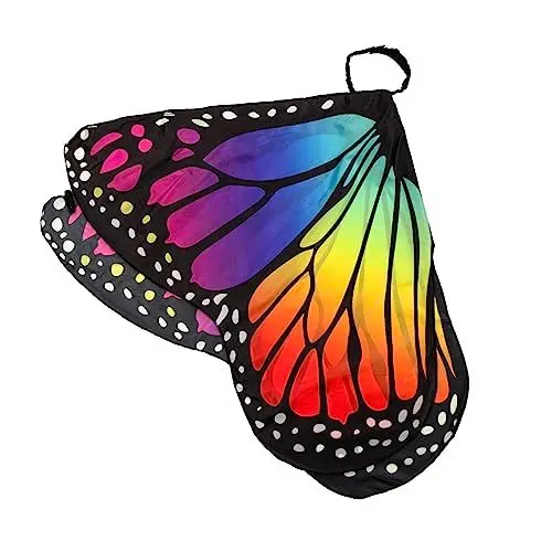Produktbild: Vaguelly Schmetterlingsschal Urlaubskleidung Mantel Kleinkind kostüm Urlaubsoutfit Kleider Kinderkleidung Modeschal kreativer Umhang Flügel Zubehör Requisiten rotieren schmücken Polyester
