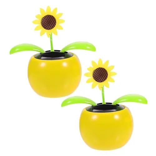 Produktbild: Vaguelly Solar Automatik Schaukel Auto Ornamente Sonnenblume Blumentopf Armaturenbrett Solar Tanzblume Solarbetrieben Tanzende Sonnenblume Armaturenbrett Solarbetriebene