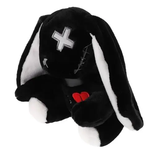 Produktbild: Vaguelly Stoffkaninchen Spielzeug Kleiner Hase Plüschhase Stofftiere Stofftier Für Halloween Hasenplüsch Halloween Gothic Hasen Stofftier Plüschtiere Hasenplüschkaninchenspielzeug