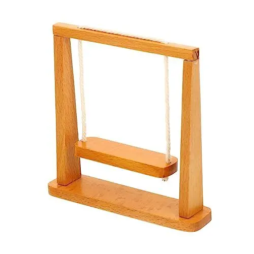 Produktbild: Vaguelly Swing-Modell Hollywoodschaukel aus Holz Miniatur-Schaukelstuhl kinderzimmerdeko Room Decoration Spielset aus Holz Puppenhaus aus Holz Mini-Möbelmodell Puppenhausmöbel Buche